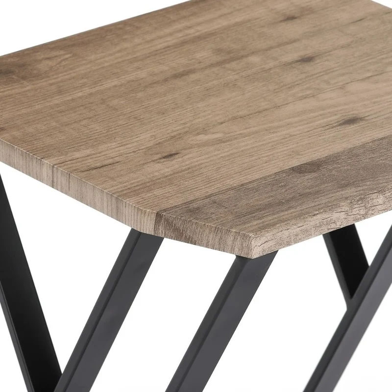 Moderner Beistelltisch TRAVERSO 40cm Industrie-Look taupe schwarz