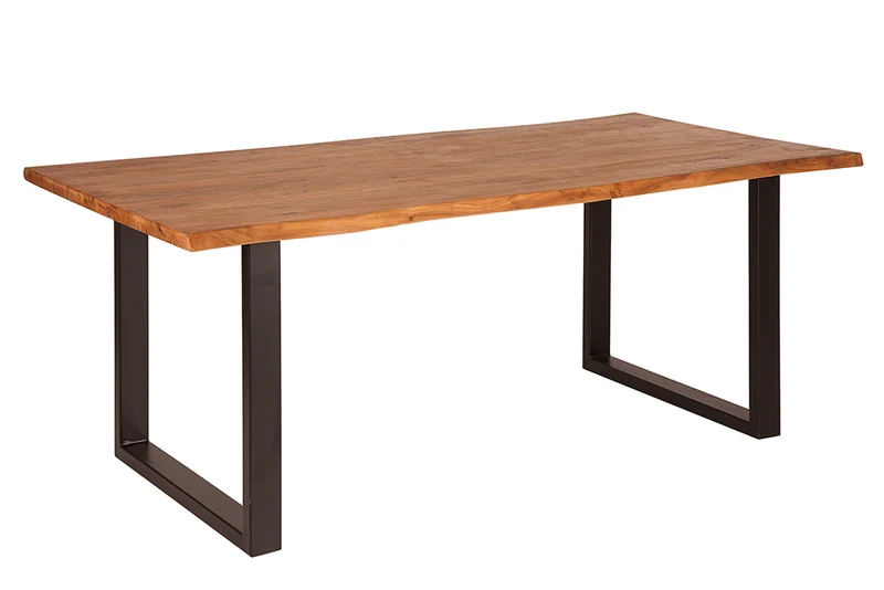 Baumkante Esstisch ARBOL 200cm massive 35mm Akazie U-Gestell