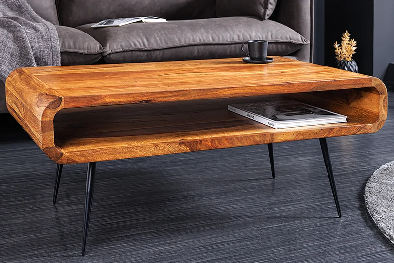 Puristischer Massivholz Couchtisch ALINO 90cm natural