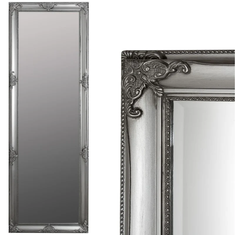 Stilvoller Spiegel GRANDE 190x65cm antik-silber Barockstil Facette