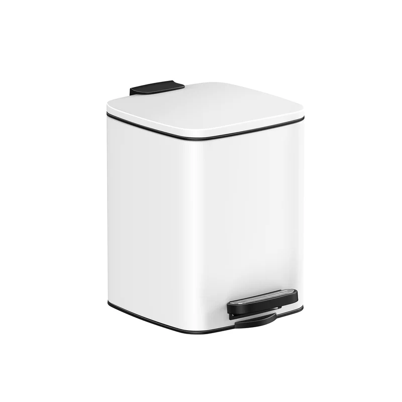 Papelera Baño Cubo de Basura de Baño Compacto con Pedal para Espacios Pequeños