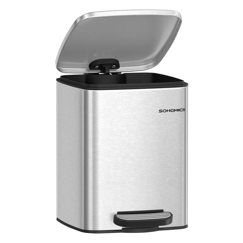 Papelera Baño Cubo de Basura de Baño Compacto con Pedal para Espacios Pequeños