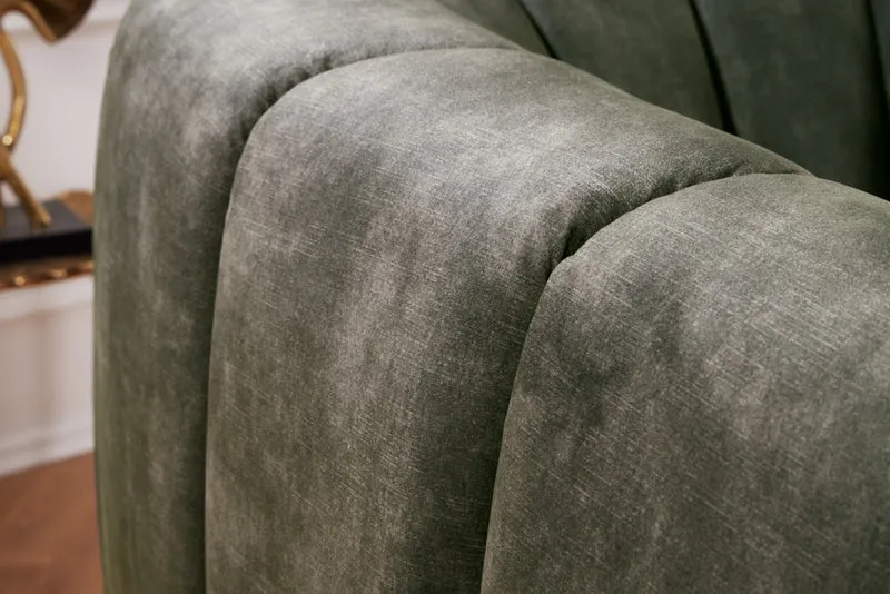 Bequemer Premium Drehsessel SALON Samt dunkelgrün Sessel