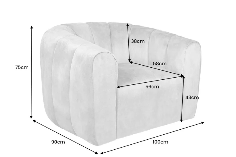 Bequemer Premium Drehsessel SALON Samt dunkelgrau Sessel