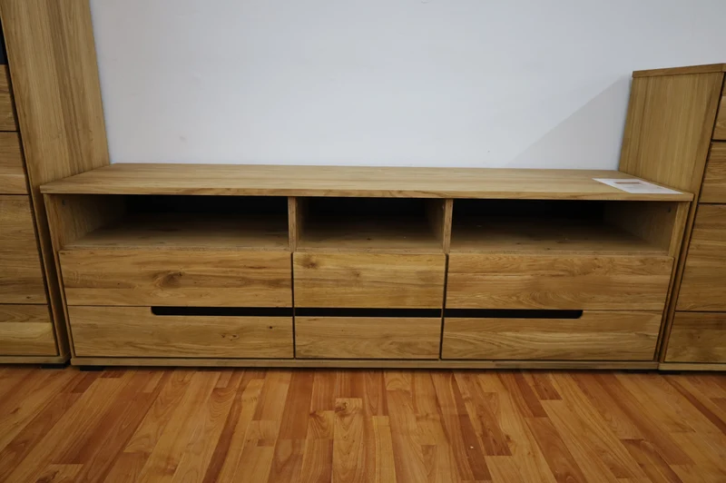 Tv-Kommode + Soft-Close + Front Massivholz Eiche +Stauraum groß