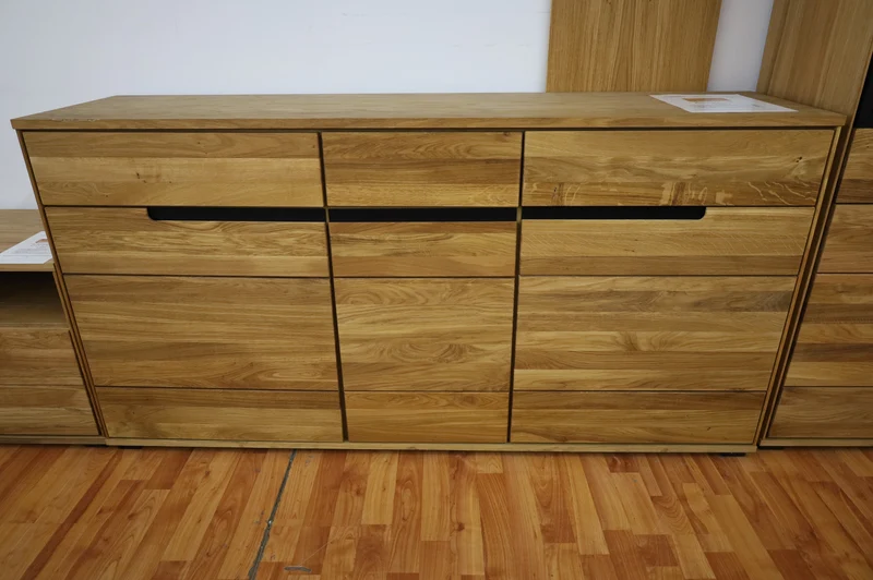 Highboard + Soft-Close + Front Massiv Holz Eiche + Stauraum groß