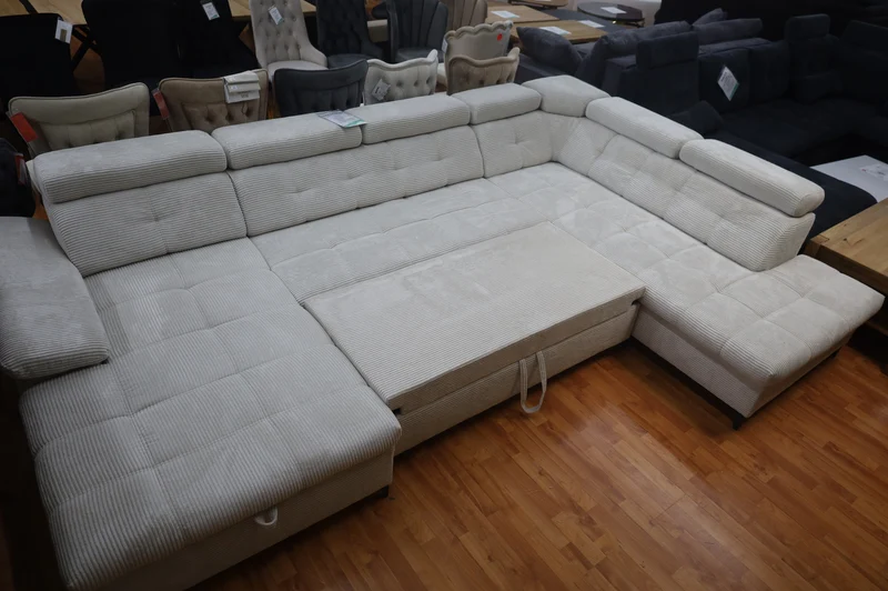Sofa Couch Wohnlandschaft +Seiten teile wechselbar +Cordstoff