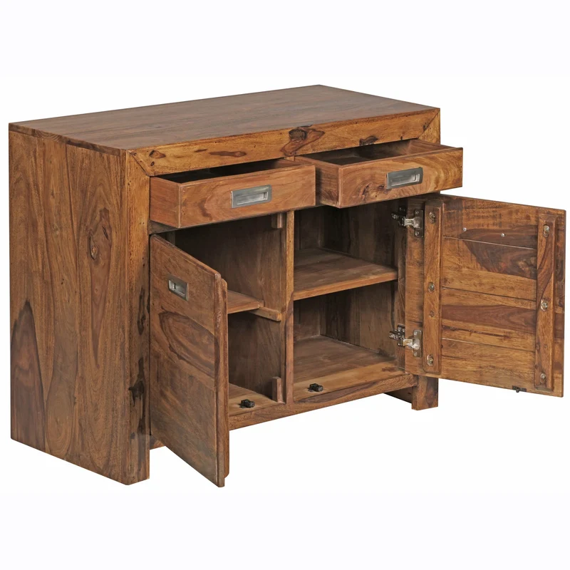 Sideboard – Massivholz, 90 cm, 2 Türen, Schubladen, viel Stauraum