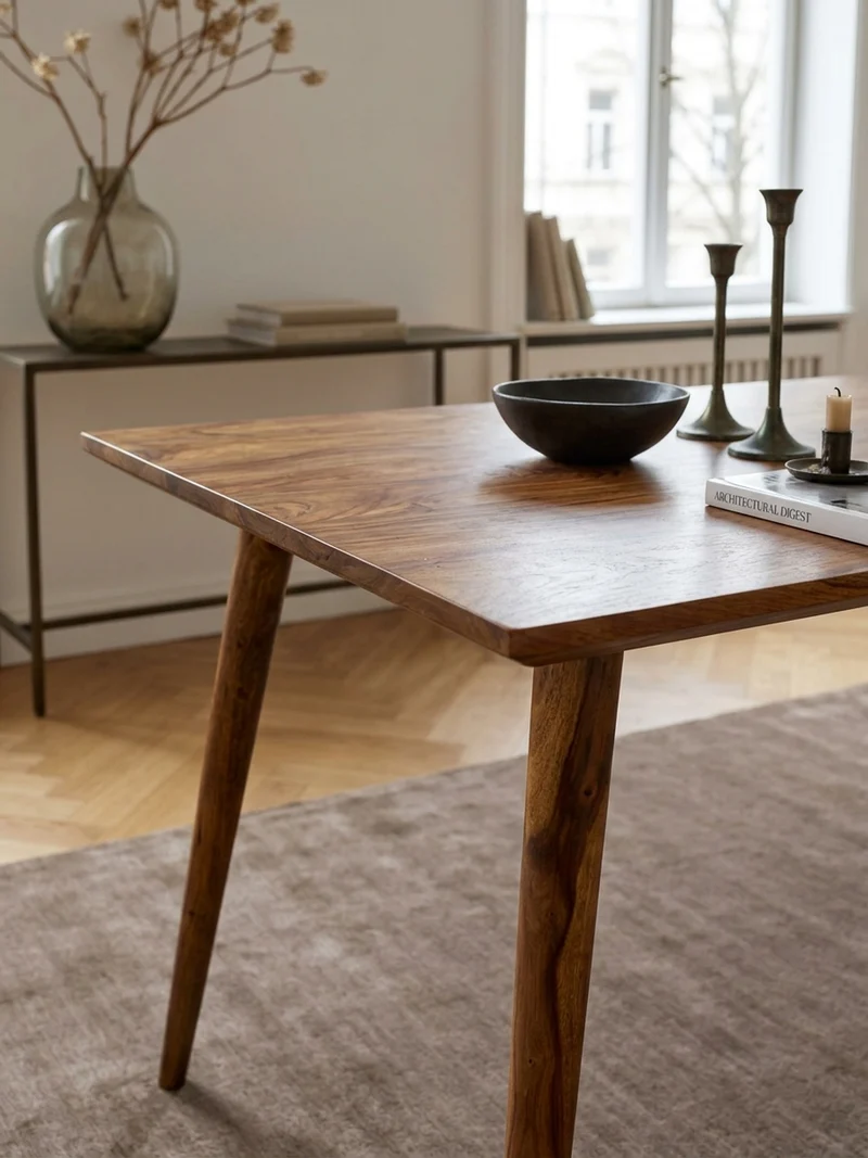 Esstisch Massivholz Braun Landhausstil Handgefertigt