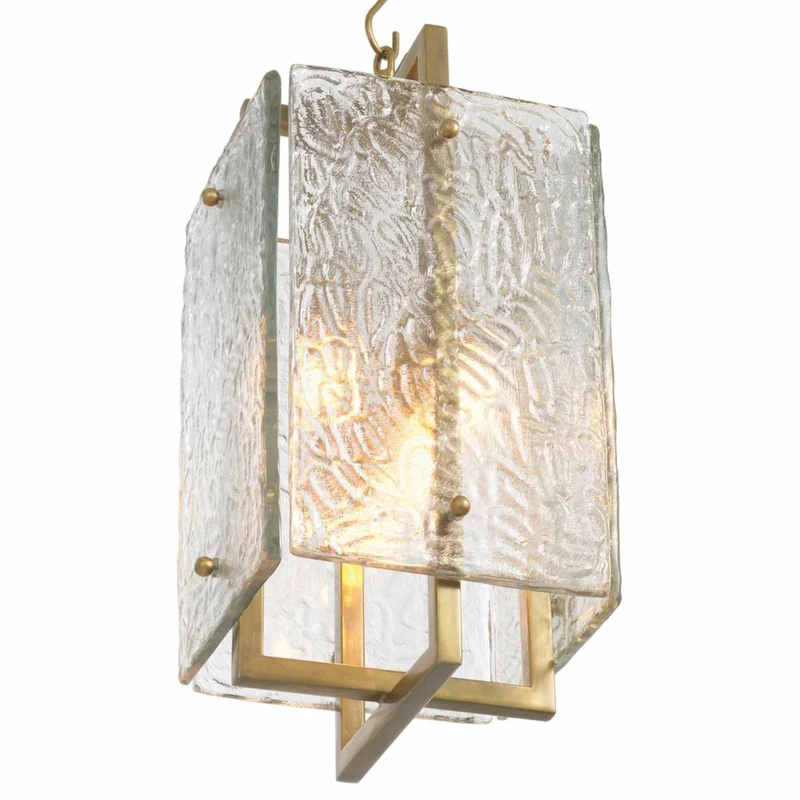 Casa Padrino Luxus Hängeleuchte Vintage Messing H. 54,5 cm - Luxus Pendelleuchte - Luxus Leuchten