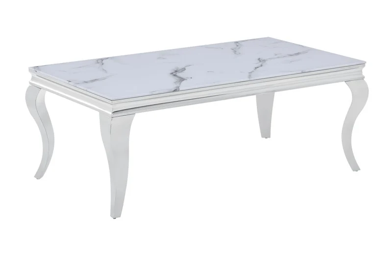Couchtisch + Gold Gestell + Glasplatte Schwarz oder Weiß 115x65x45,5cm