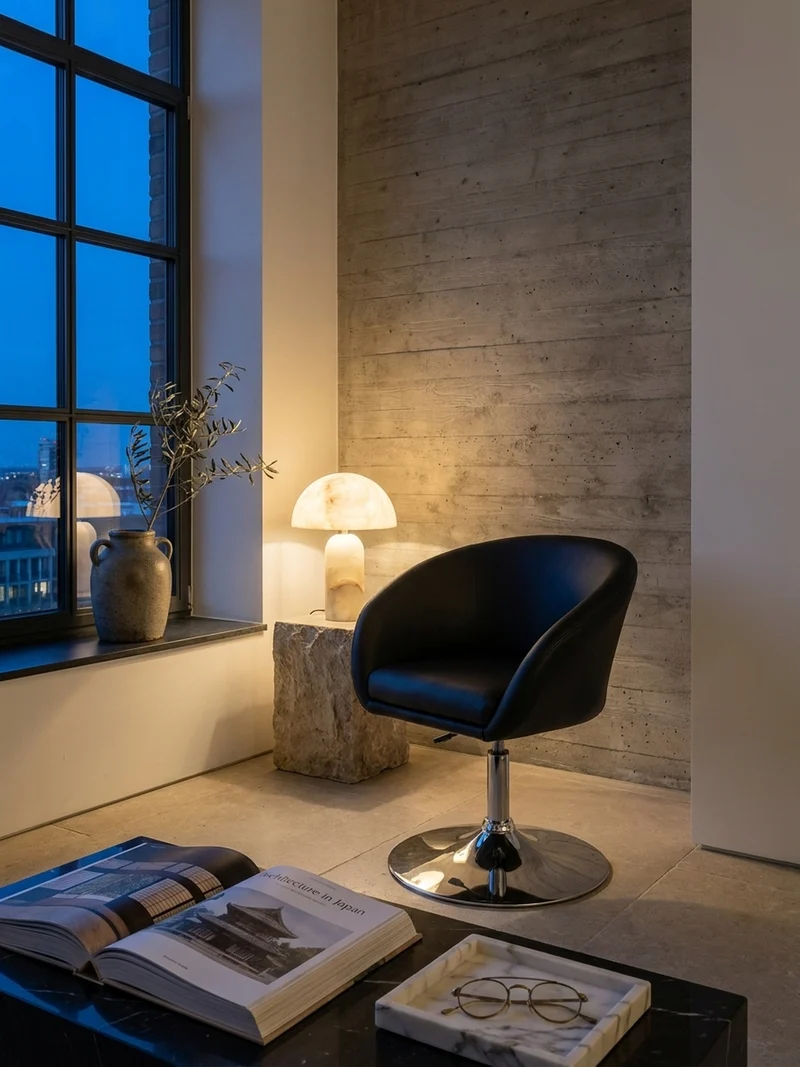 Loungesessel verstellbare Sitzhöhe mit Trompetenfuß Retro
