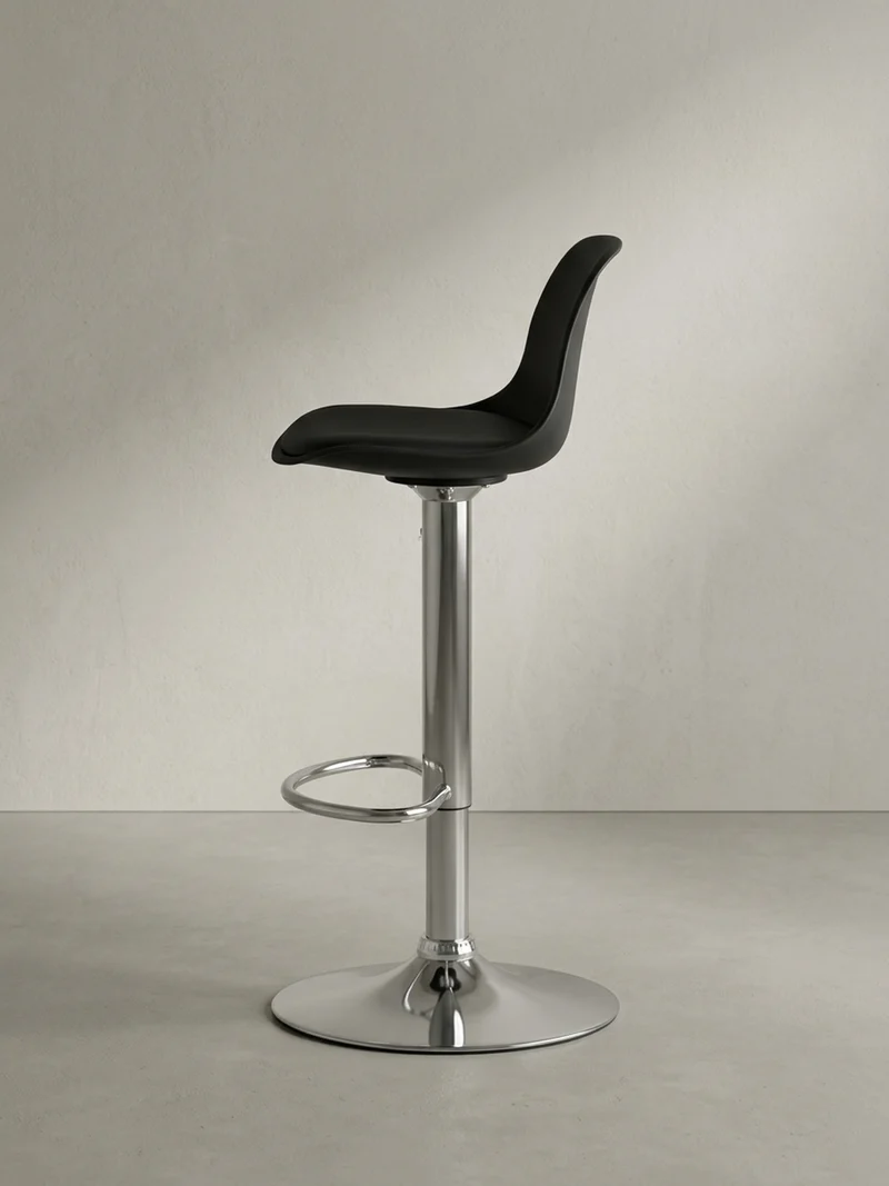 Barhocker Lederoptik Verchromt Drehbar