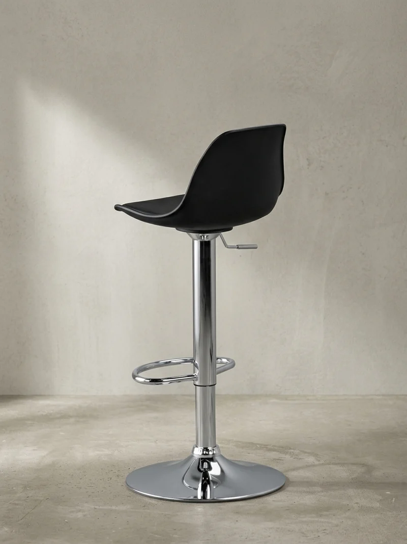 Barhocker Lederoptik Verchromt Drehbar
