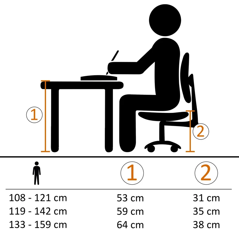 Jugenddrehstuhl Nylon Ergonomisch Höhenverstellbar