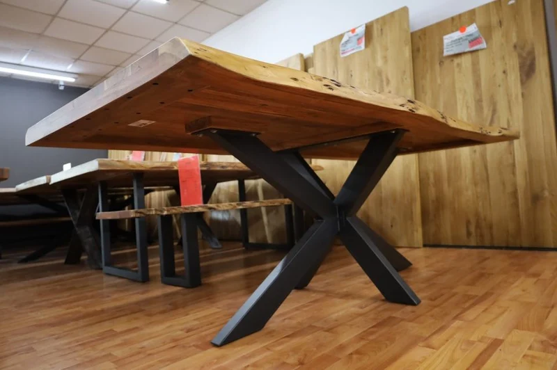 Esstisch Tisch + Massivholz Akazie +Echte Baumkante 180x90cm