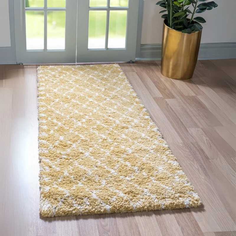 Teppich MARA Shaggy Läufer Narzissen-Gelb 80x185 cm