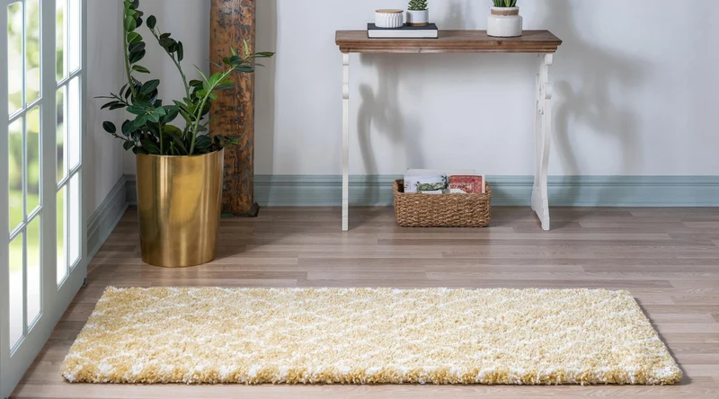 Teppich MARA Shaggy Läufer Narzissen-Gelb 80x185 cm