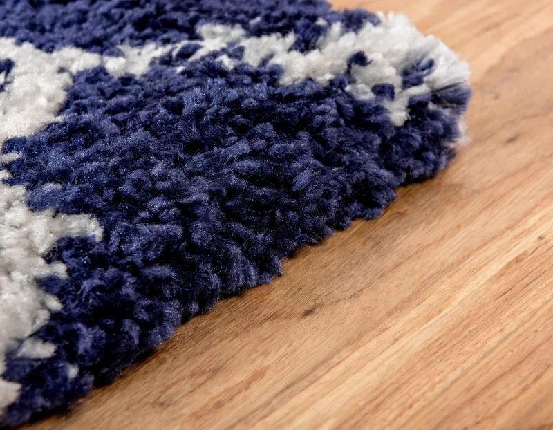Teppich MARA Shaggy Läufer Ultra-Marineblau 80x305 cm