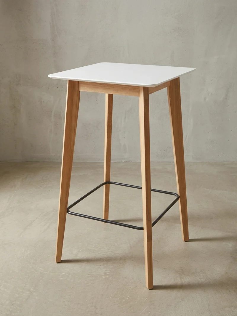 Bartisch – Skandinavisch, Eichenbeine, quadratisch, 50 kg Belastbarkeit
