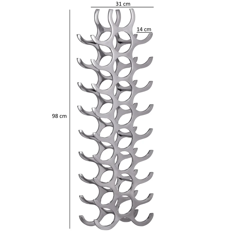 Weinregal Aluminium Modern Stil für 27 Flaschen stehend 98x31x14cm