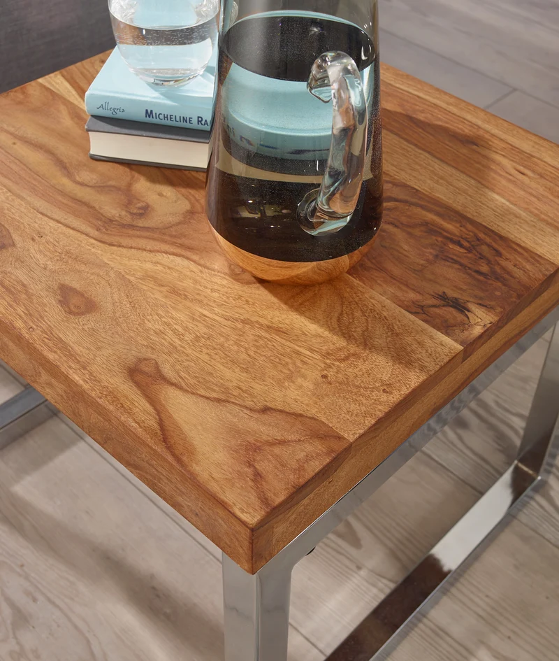 Couchtisch Massivholz Metallgestell Pflegeleicht