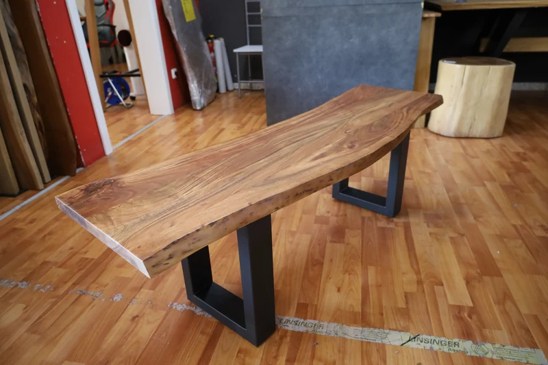 Esstisch Tisch + Massivholz Akazie +Echte Baumkante 140x90cm