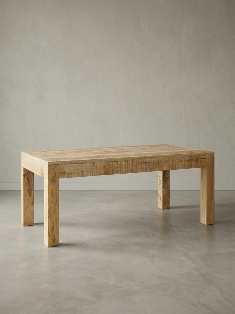 Couchtisch aus recyceltem Mango-Holz im Shabby-Chic Stil mit großer Tischplatte