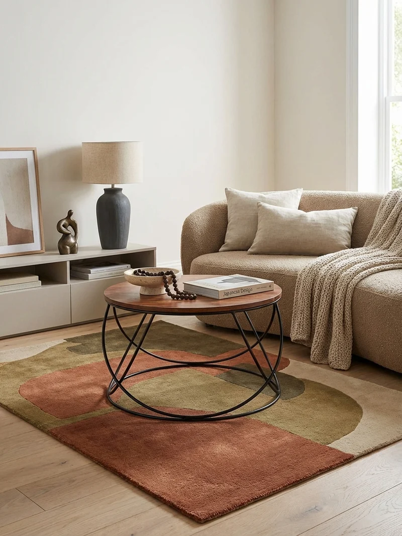 Couchtisch Industriestil in Braun, Sheesham-Massivholz Handgefertigt, Geeignet für Wohnzimmer