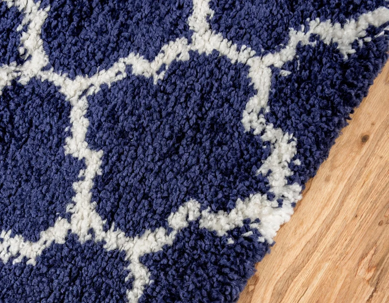 Teppich MARA Shaggy Läufer Ultra-Marineblau 80x185 cm