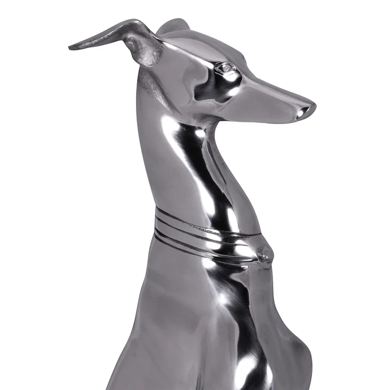 Dekofigur Windhund Aluminium 18x70 cm handgefertigt