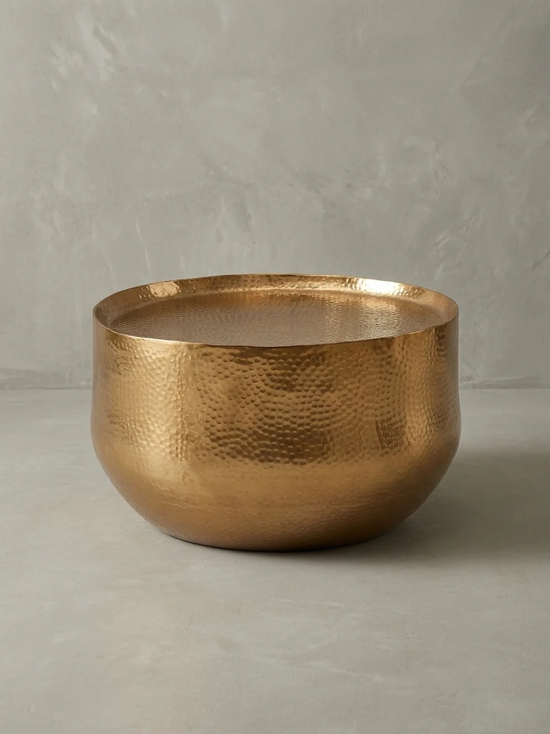 Couchtisch Orientalisch mit Hammerschlag-Struktur aus Aluminium und hohler Bauweise