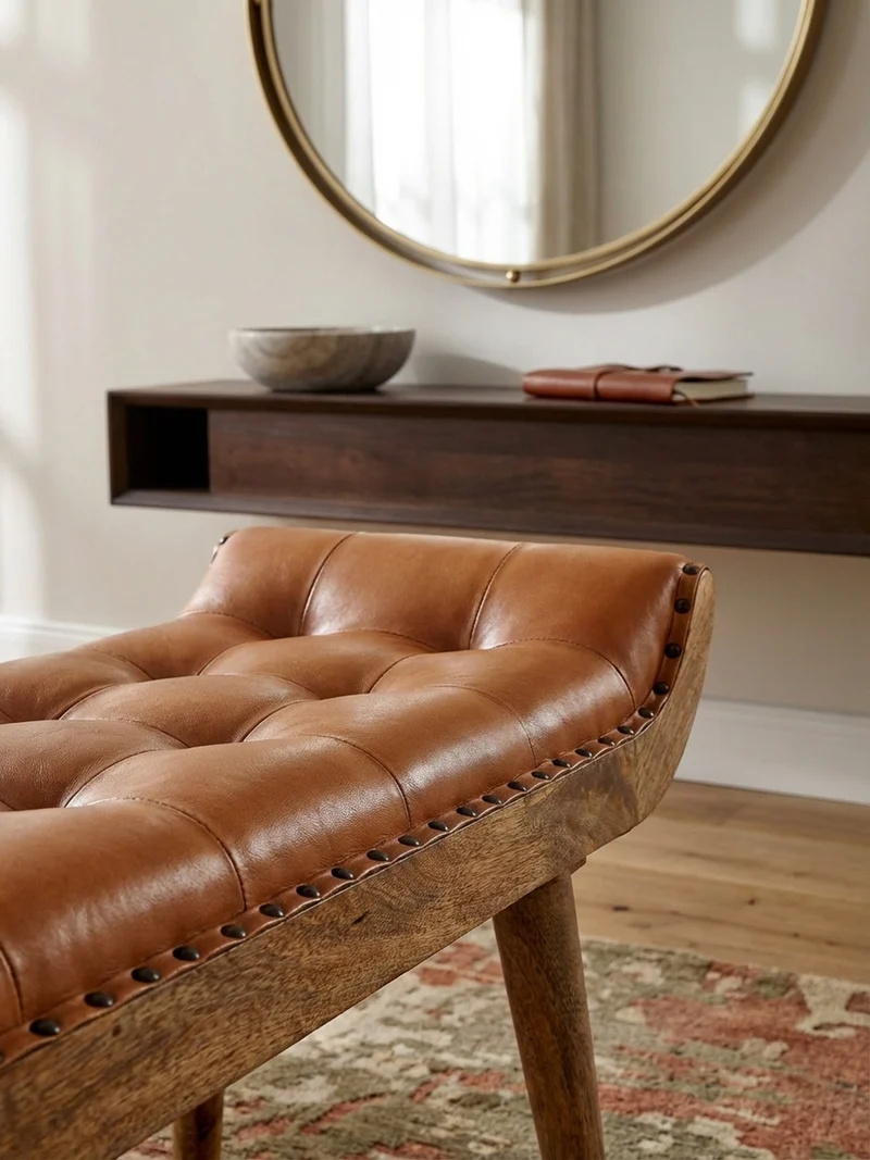 Sitzbank Massivholz Chesterfield Muster