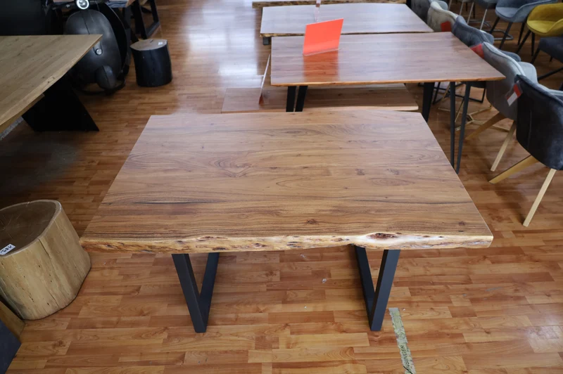 Esstisch Tisch + Massivholz Akazie +Echte Baumkante 120x90cm