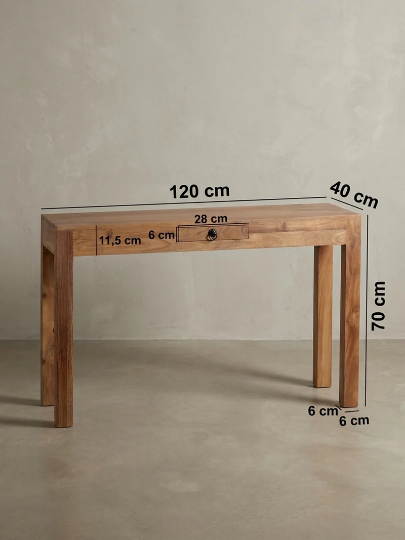 Konsolentisch Akazienholz Schublade Landhausstil