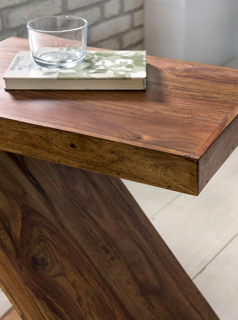 Beistelltisch Massivholz Z-Form Handgefertigt