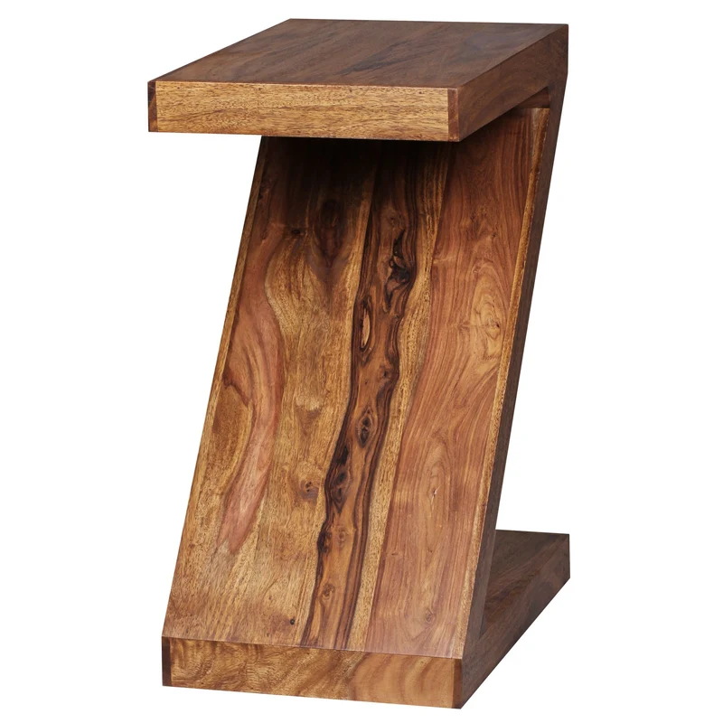 Beistelltisch Massivholz Z-Form Handgefertigt