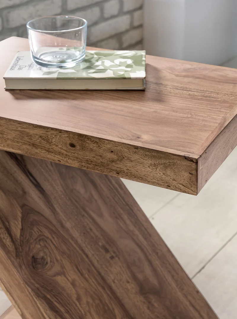 Beistelltisch Massivholz Z-Form Handgefertigt