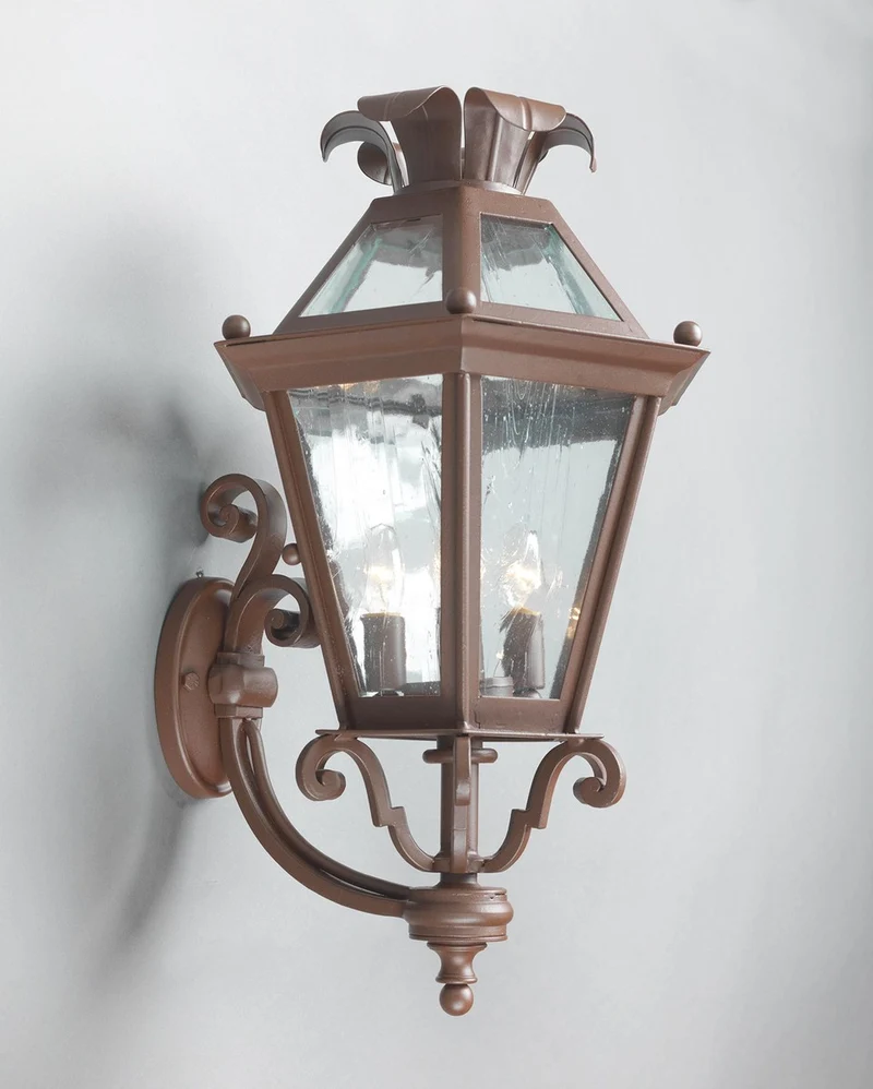 Casa Padrino Luxus Außen Laterne Rostbraun B. 37 x H. 70 cm - Handgefertigte Laterne aus Schmiedeeisen - Luxus Kollektion - Edel & Prunkvoll