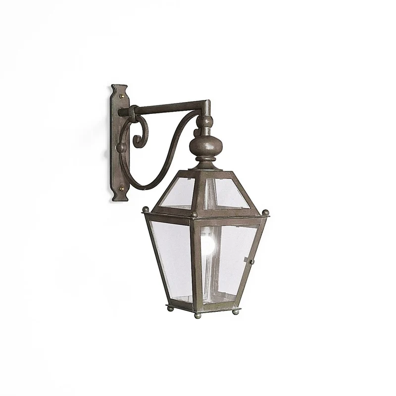 Casa Padrino Luxus Außen Laterne Grün B. 26 x T. 60 x H. 65 cm - Handgefertigte Laterne aus Schmiedeeisen - Luxus Kollektion - Edel & Prunkvoll