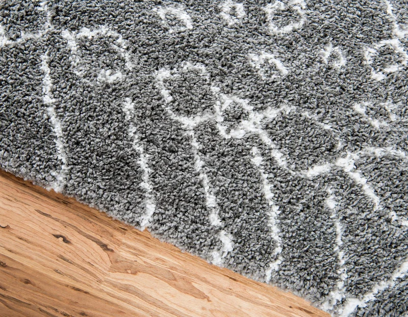 Teppich MARA Shaggy Läufer Grau 80x185 cm