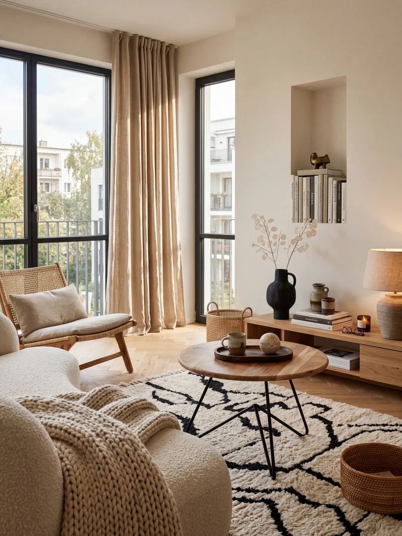 Couchtisch Akazienholz mit Haarnadelgestell, Modernes Design, Große Ablagefläche