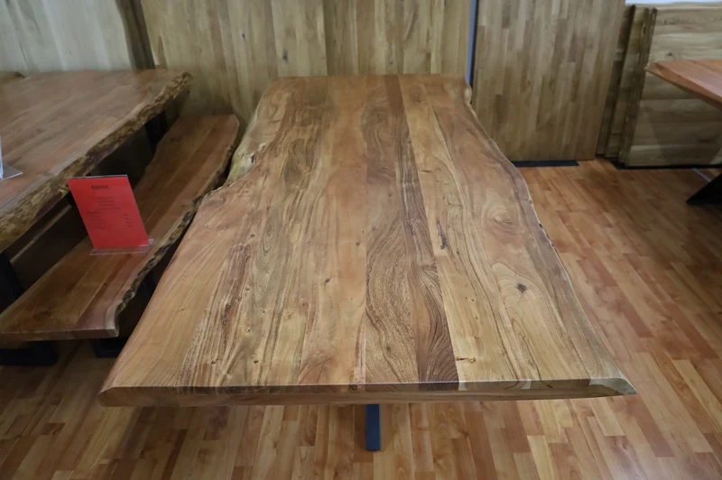 Esstisch Tisch + Massivholz Akazie +Echte Baumkante 220x100cm