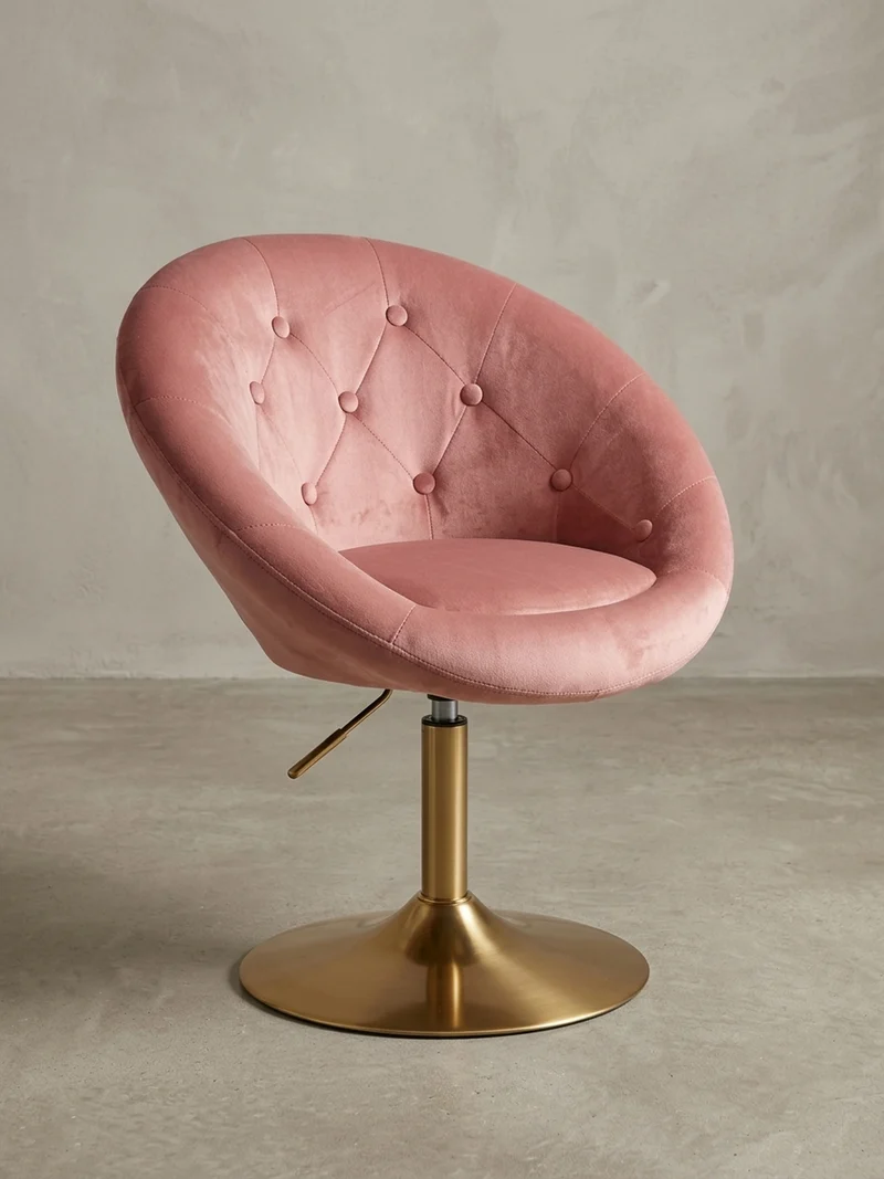 Loungesessel Chesterfield-Stil mit Samtbezug und 360° Drehfunktion