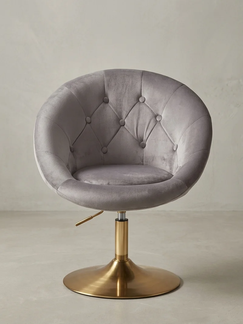 Loungesessel Chesterfield-Stil mit Samtbezug und 360° Drehfunktion
