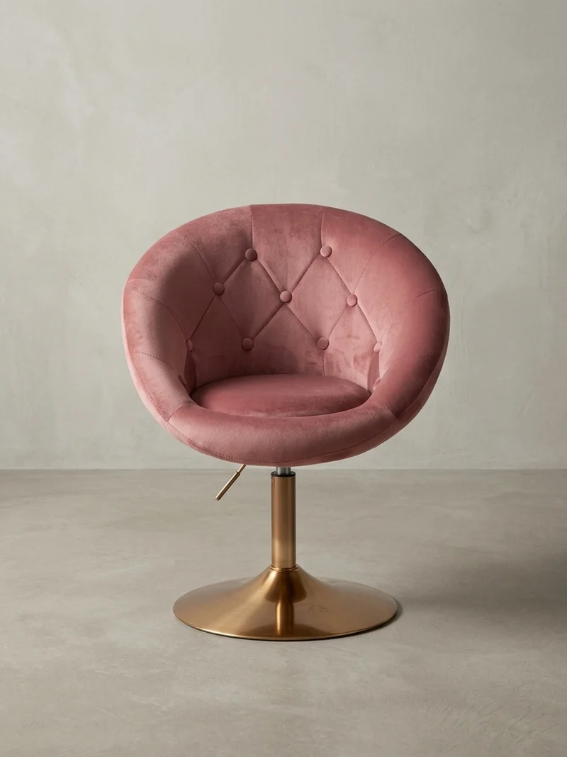 Loungesessel Chesterfield-Stil mit Samtbezug und 360° Drehfunktion