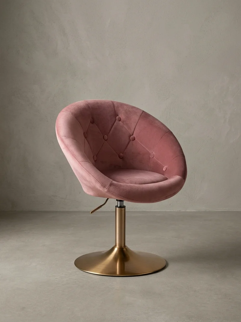 Loungesessel Chesterfield-Stil mit Samtbezug und 360° Drehfunktion