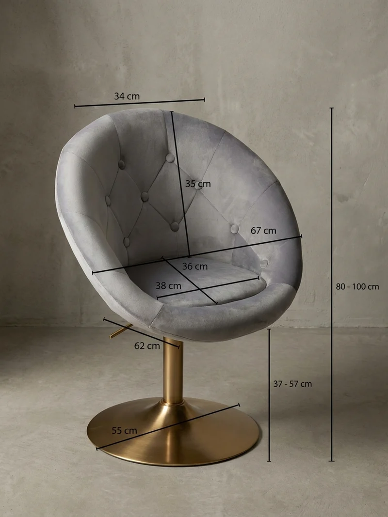 Loungesessel Chesterfield-Stil mit Samtbezug und 360° Drehfunktion