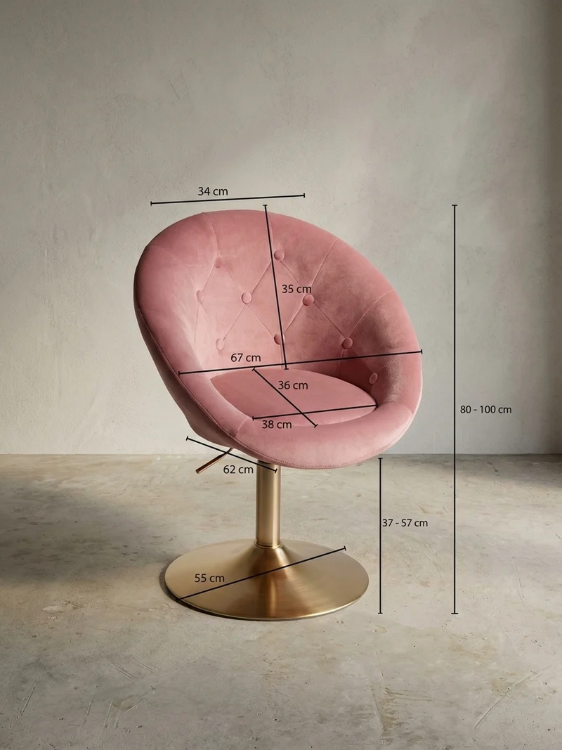 Loungesessel Chesterfield-Stil mit Samtbezug und 360° Drehfunktion