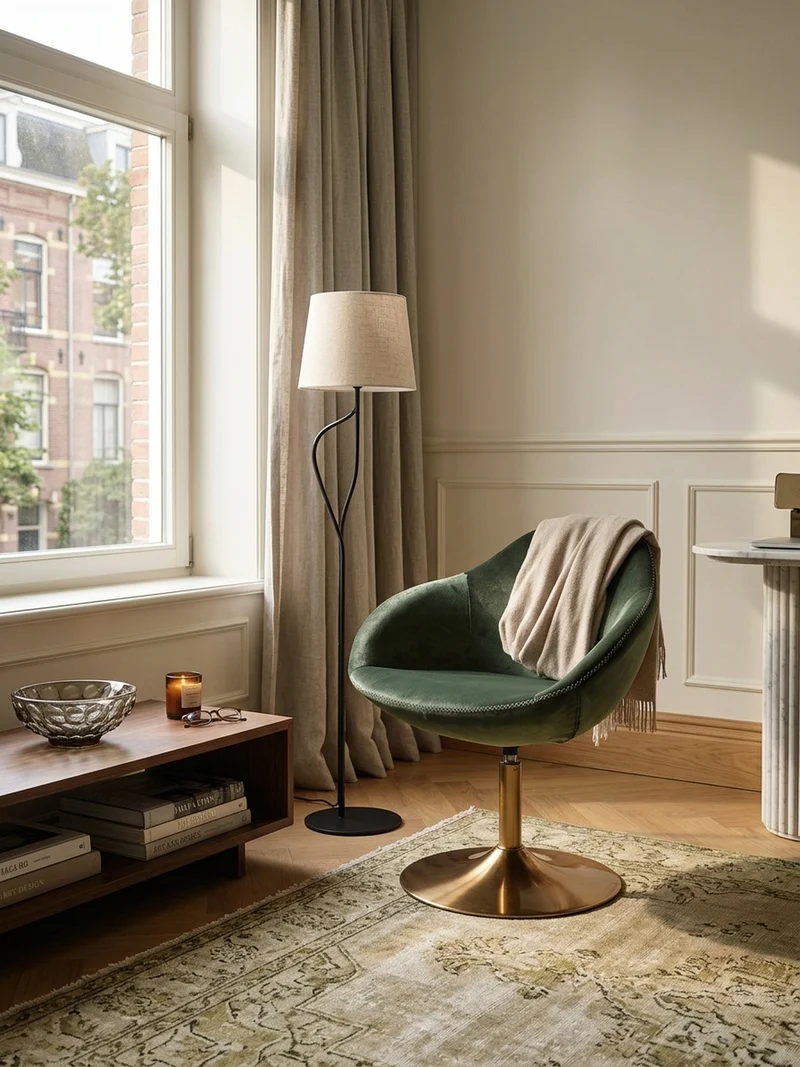 Loungesessel Samt mit 360° Drehfunktion